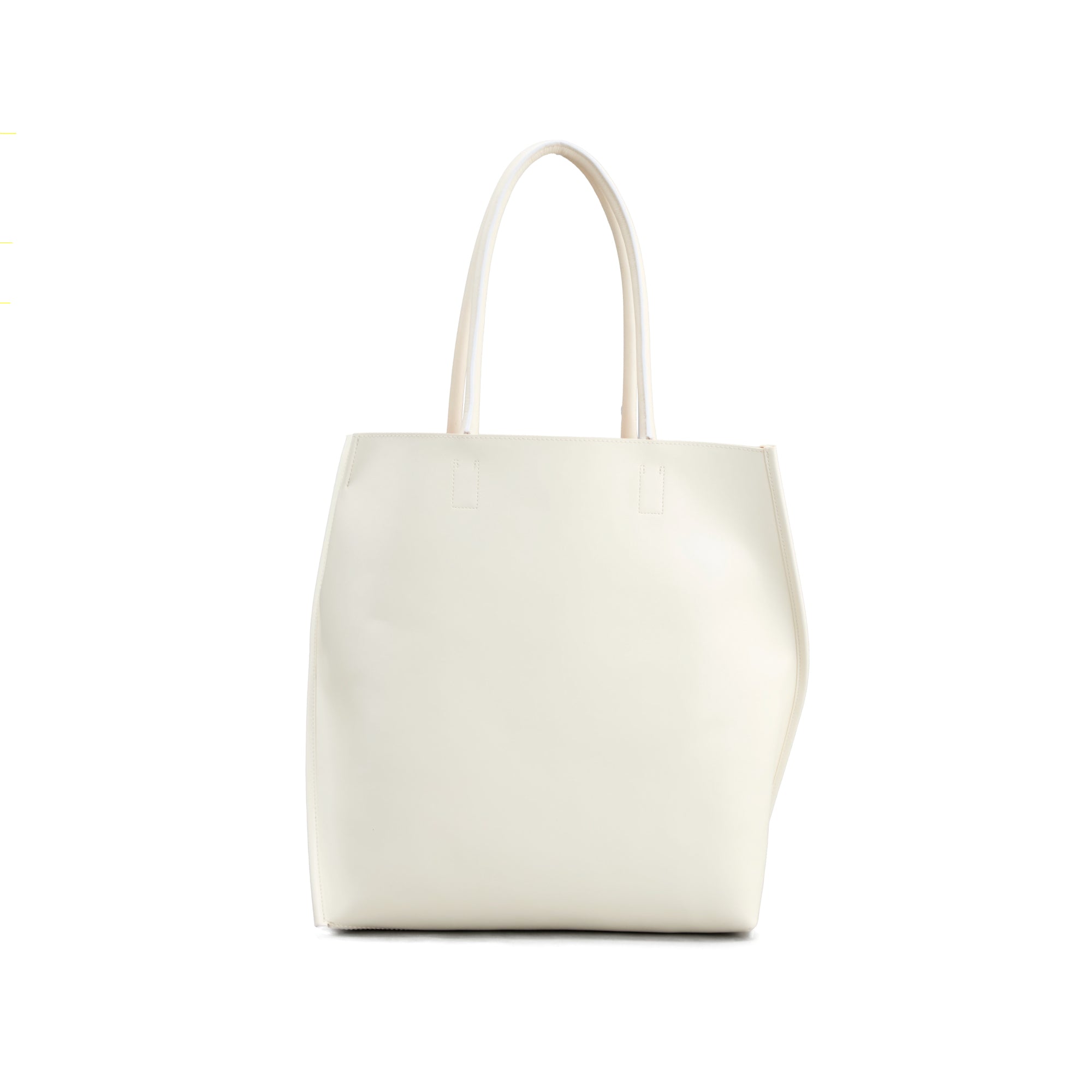 SLOPE TOTE L w/shoulder handle IVORY/IVORY – COURTNEY ORLA